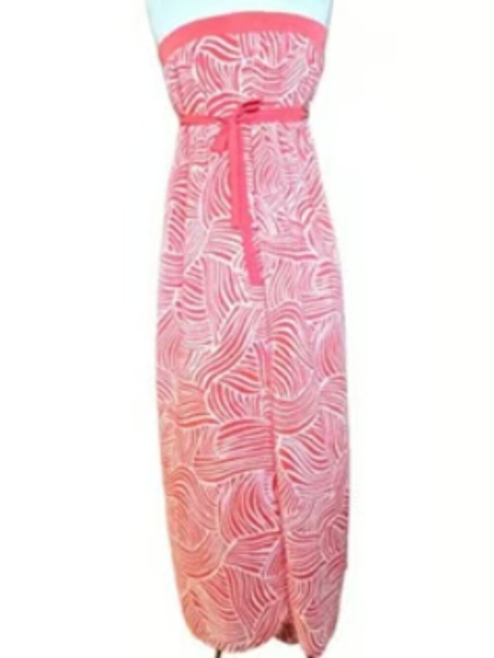 Old Navy Sleeveless Sundress Tie Belt Lightweight Coral Empire Waist Maxi Dress